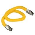 Flextron Gas Line Hose 1/2'' O.D.x72'' Len 3/8" FIPxMIP Fittings Yellow Coated Stainless Steel Flexible FTGC-YC38-72I